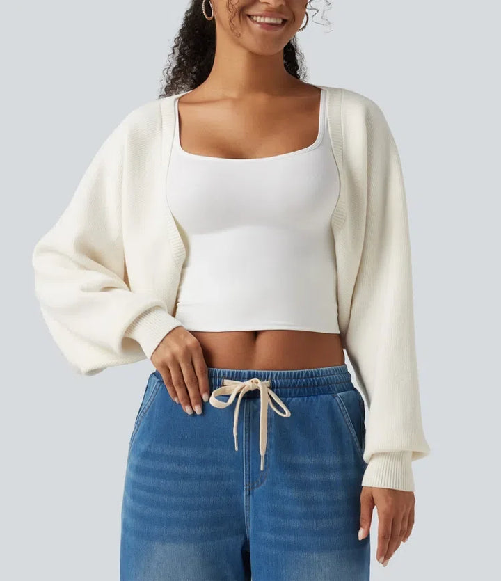 Långärmad öppen front vardaglig cardigan
