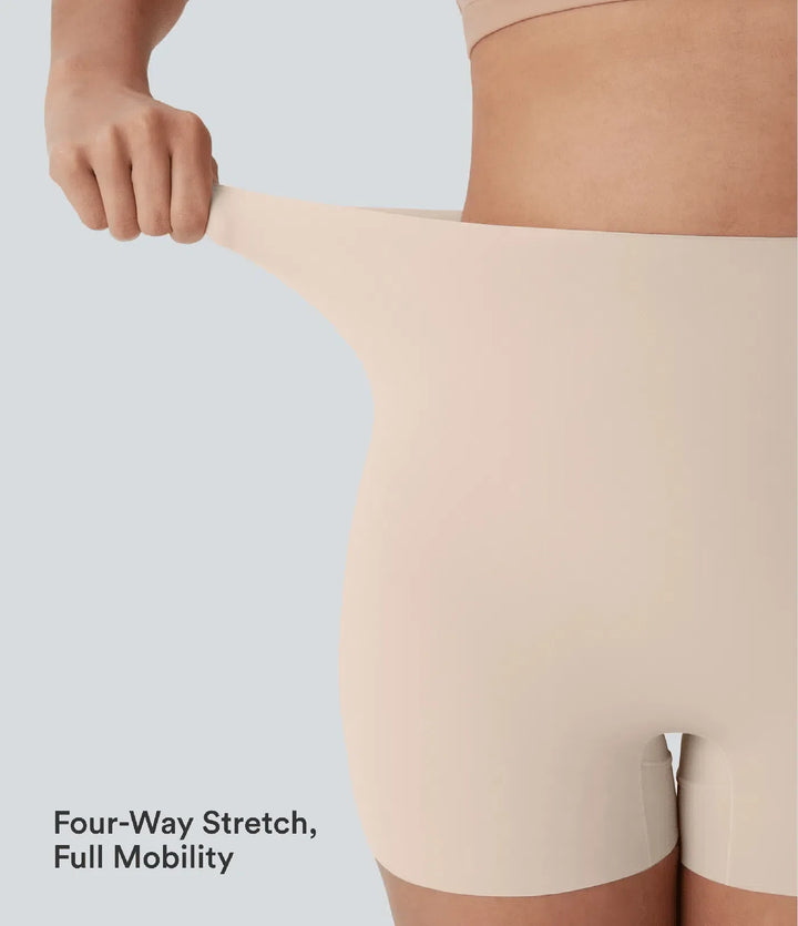 Mycket stretchig med hög midja avkoppling slät boyfriend shorts