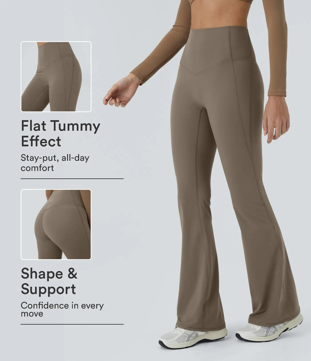 Lyckera UltraSculpt högmidjad magkontroll formande yoga utsvängd leggings