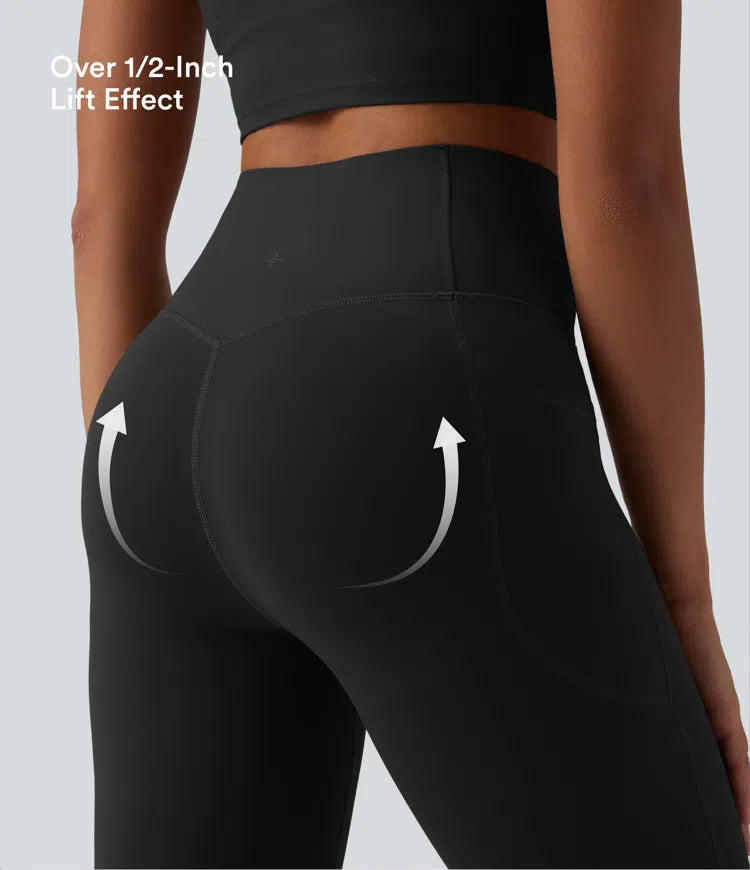 Lyckera UltraSculpt högmidjad rumplyftande magkontroll bootcut yogaleggings med fickor