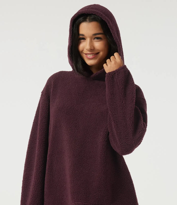 Med huva långärmad fleece vardaglig sweatshirt med fickor