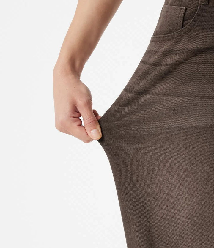 Lyckera Flex asymmetrisk låg midja vida ben färgstark tvättad vardagsjeans med fickor