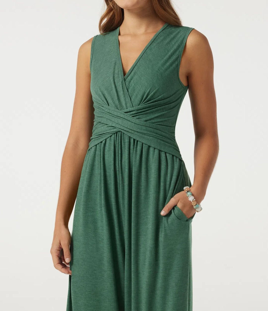 V-ringad ärmlös vardaglig jumpsuit med fickor-Easy Peezy Edition