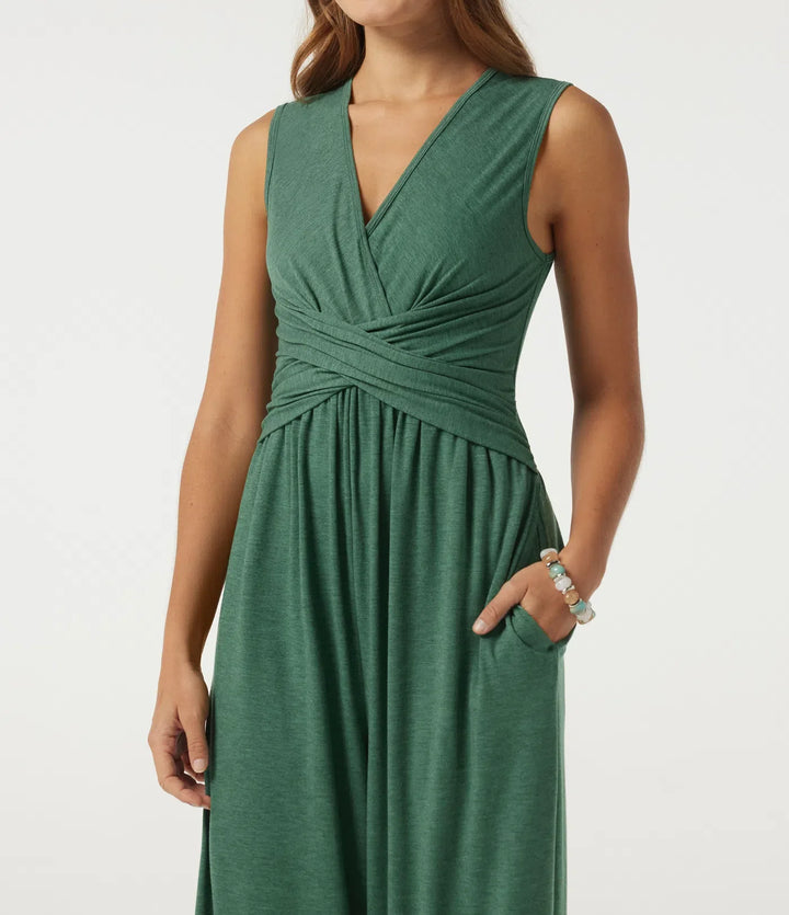 V-ringad ärmlös vardaglig jumpsuit med fickor-Easy Peezy Edition
