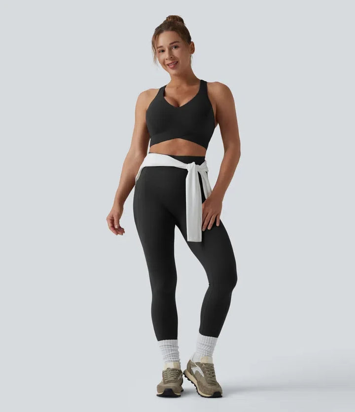 Halara UltraSculpt lätt stöd V-ringning brottarrygg löpning sport-bh DD-F kupor