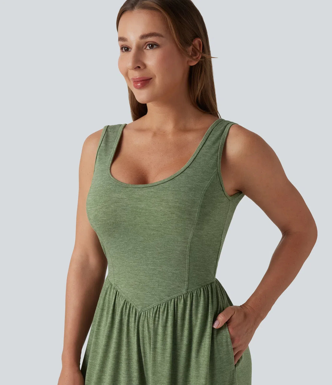 U-ringad vida ben vardaglig jumpsuit med fickor-Easy Peezy Edition