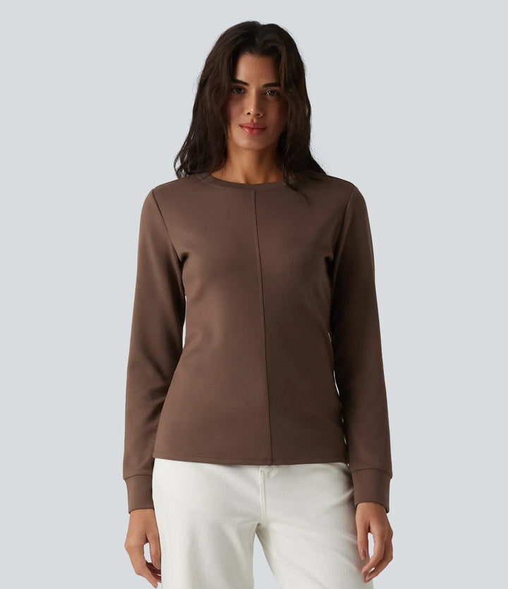 SpacerTek rund hals långärmad vardaglig sweatshirt