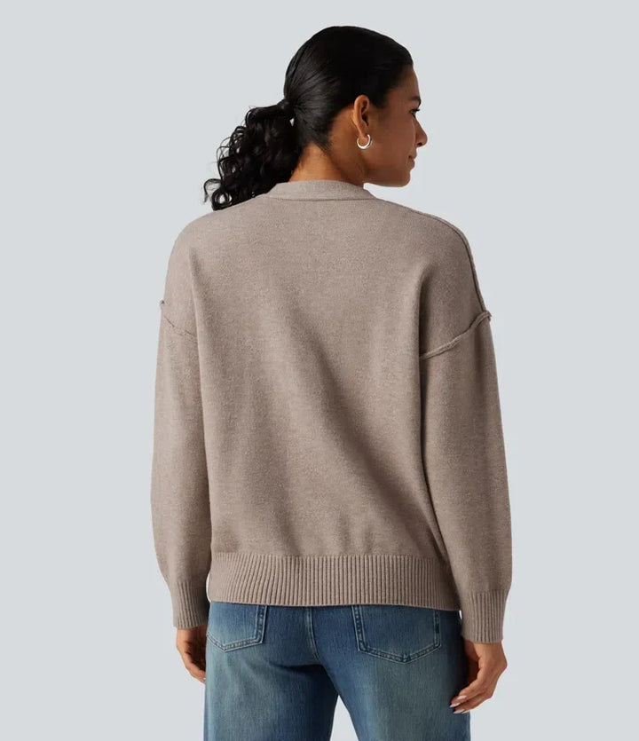 Nedhasad långärmad vardaglig cardigan