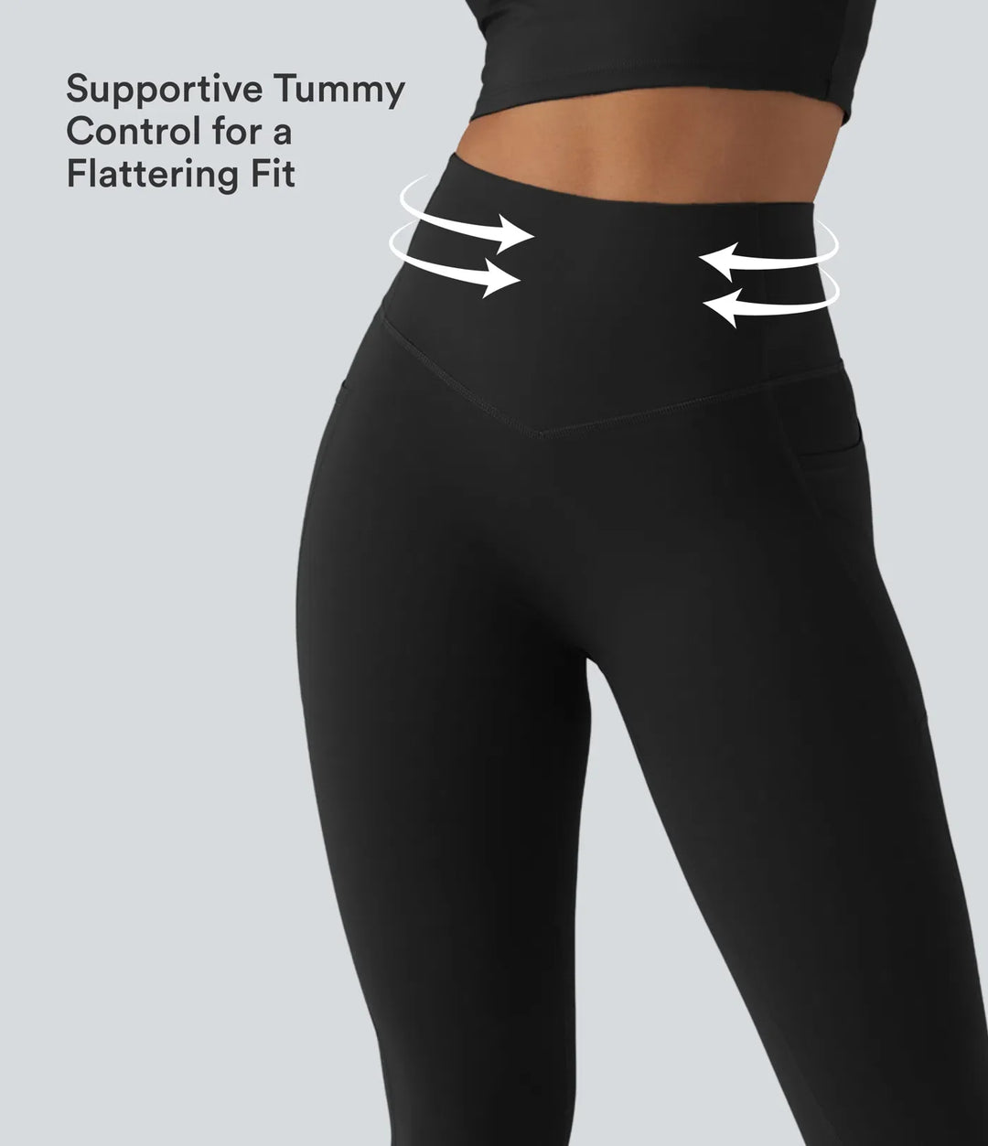 Halara UltraSculpt med hög midja rumplyftande magkontroll bootcut yogaleggings med fickor