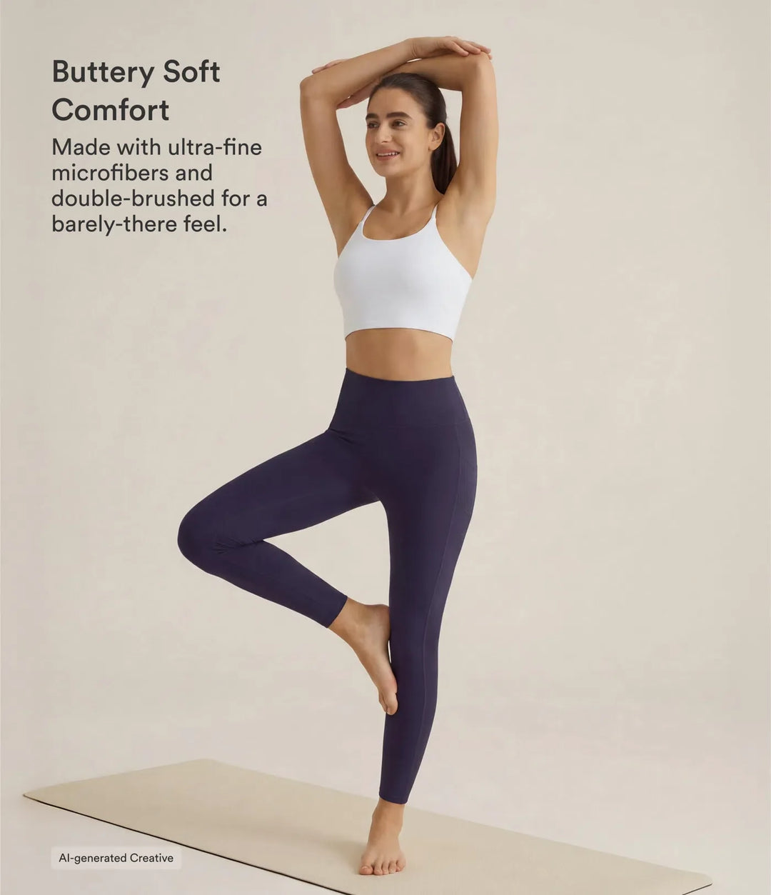 SoftlyZero högmidjad dubbla fickor enfärgad leggings