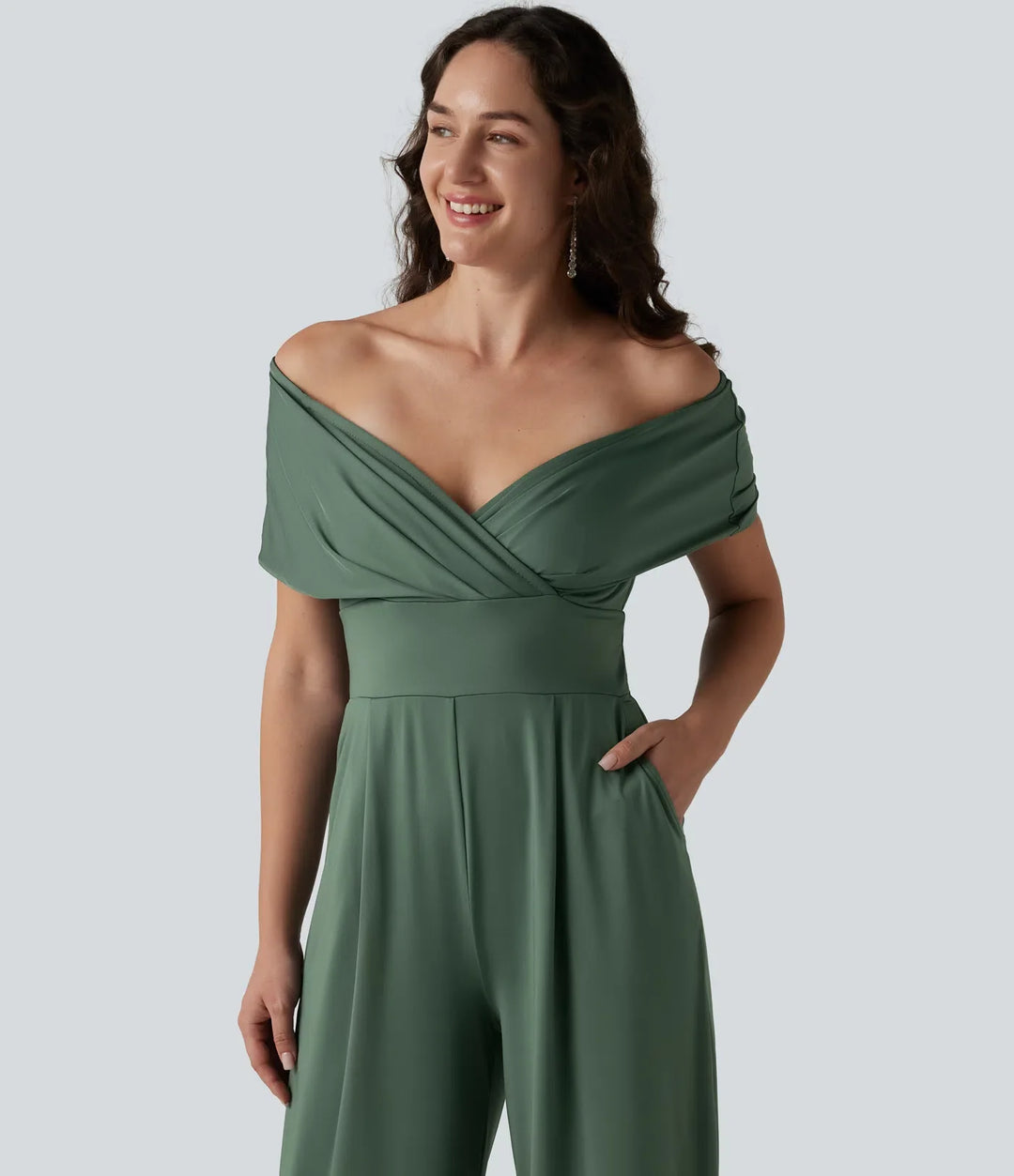 Bara axlar kortärmad inbyggd BH vardaglig jumpsuit med fickor-Easy Peezy Edition