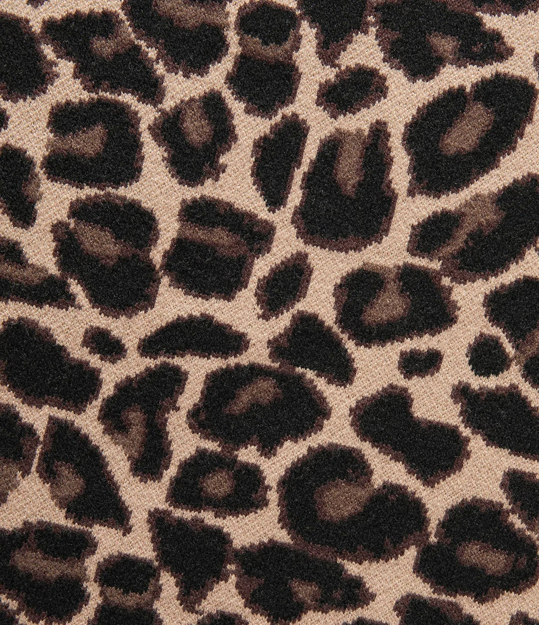 Rund hals långärmad leopardmönster vardaglig cardigan