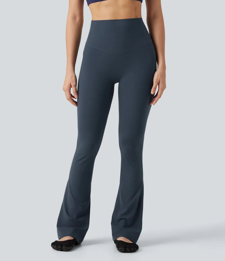 Halara UltraSculpt med hög midja och magkontroll formande bootcut yogaleggings med fickor