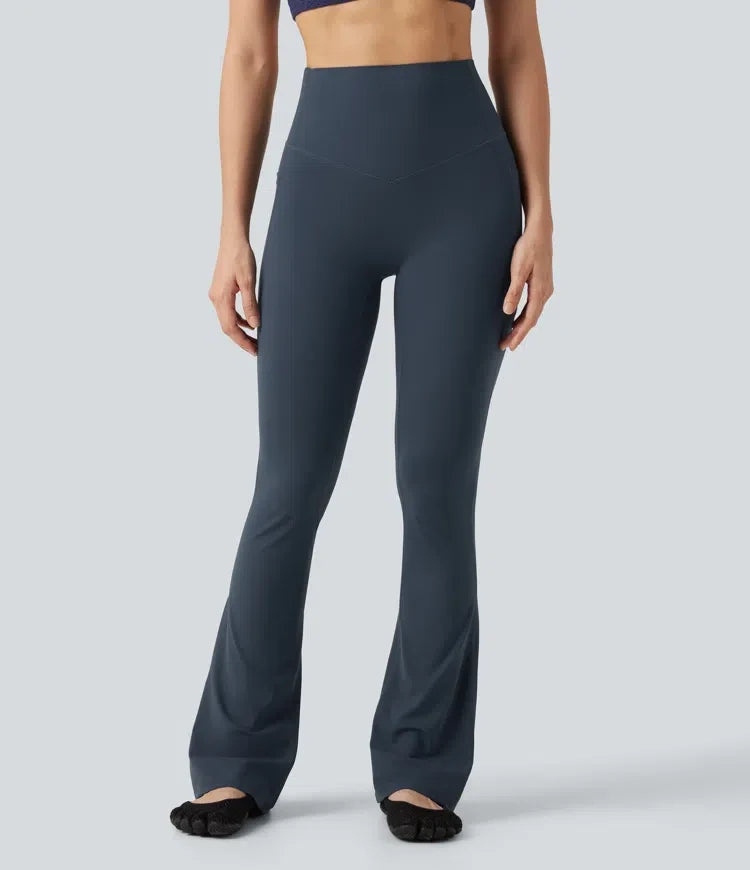 Halara UltraSculpt med hög midja och magkontroll formande bootcut yogaleggings med fickor