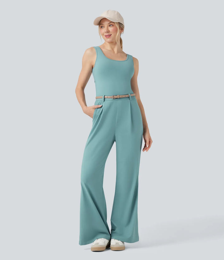 Crossover vardaglig jumpsuit med fickor-Easy Peezy Edition