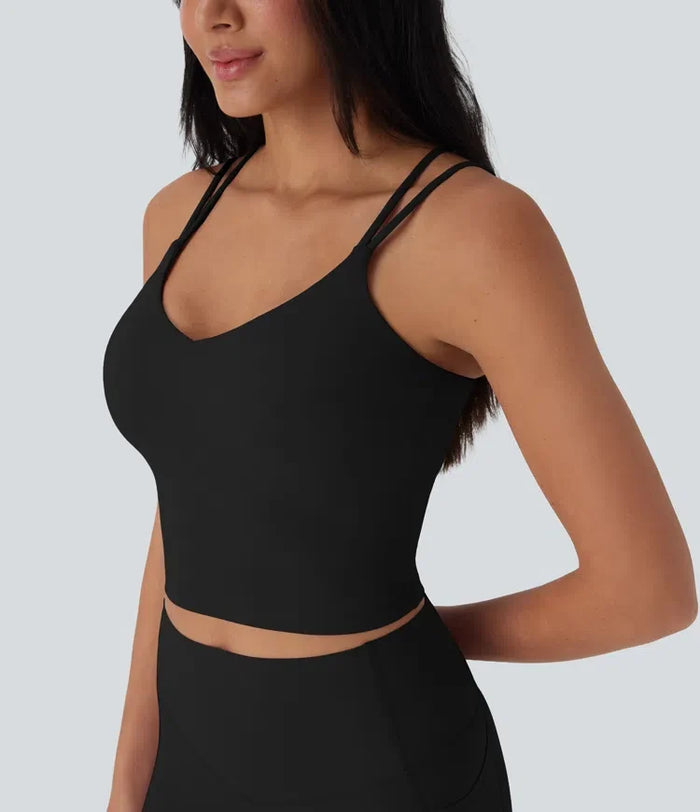 Halara UltraSculpt sval snabbtorkande kort yogalinne – UPF50+