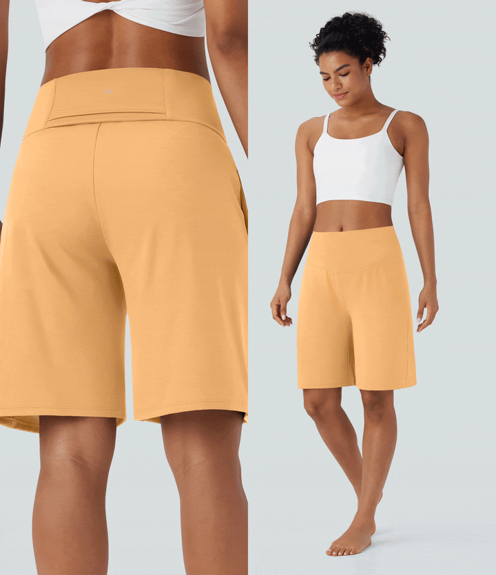 SoftlyZero Airy med hög midja och fickor InstantCool yoga bermudashorts