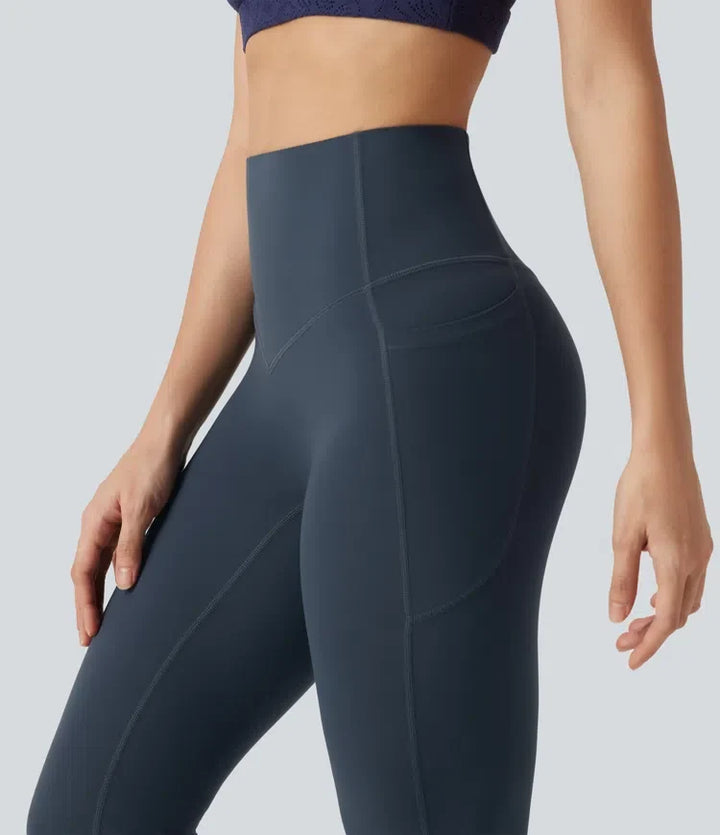 Halara UltraSculpt med hög midja och magkontroll formande bootcut yogaleggings med fickor