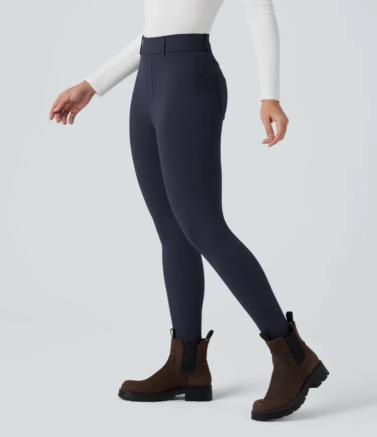 SoftlyZero Plush termisk med hög midja för vardag 7/8 leggings med fickor