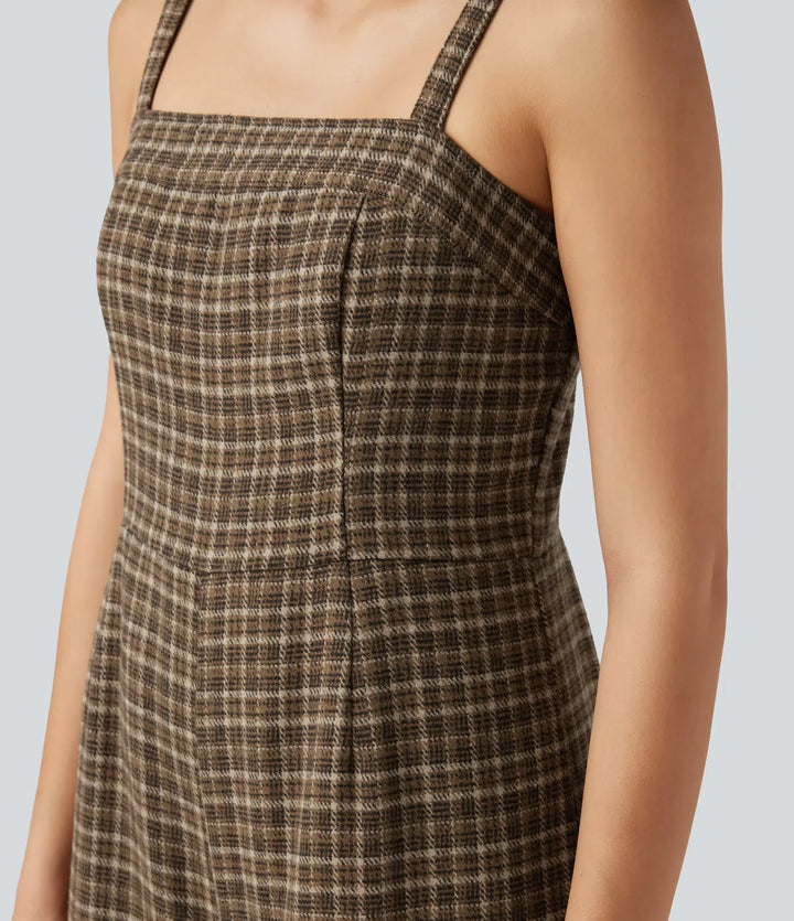 Rutig vardaglig jumpsuit med fickor