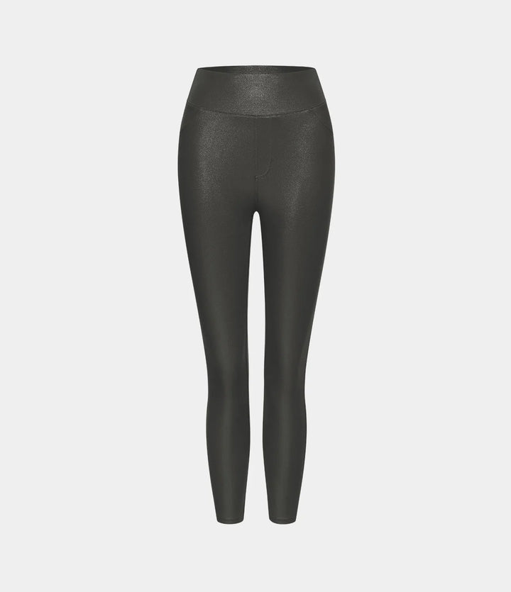 SoftlyZero konstläder högmidjad ficka arbete leggings