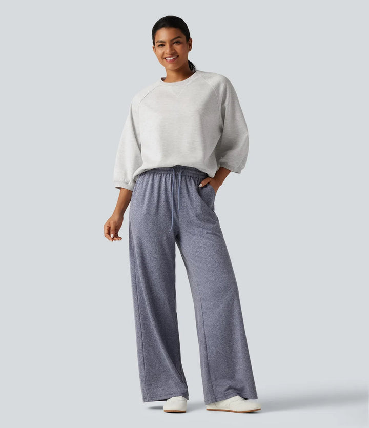 Rund hals lång raglanärm vardaglig sweatshirt