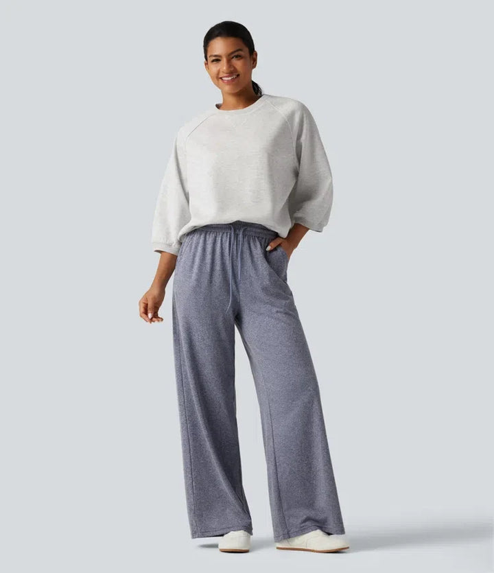 Rund hals lång raglanärm vardaglig sweatshirt