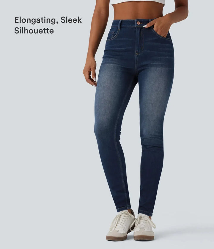 Halara Flex med hög midja för vardag smal jeans med fickor