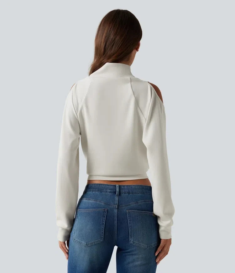 Halvpolo cold axel långärmad vardaglig sweatshirt