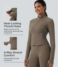 Lyckera UltraSculpt InstantCool ståkrage raglan tumhål rundad fåll yogajacka med fickor