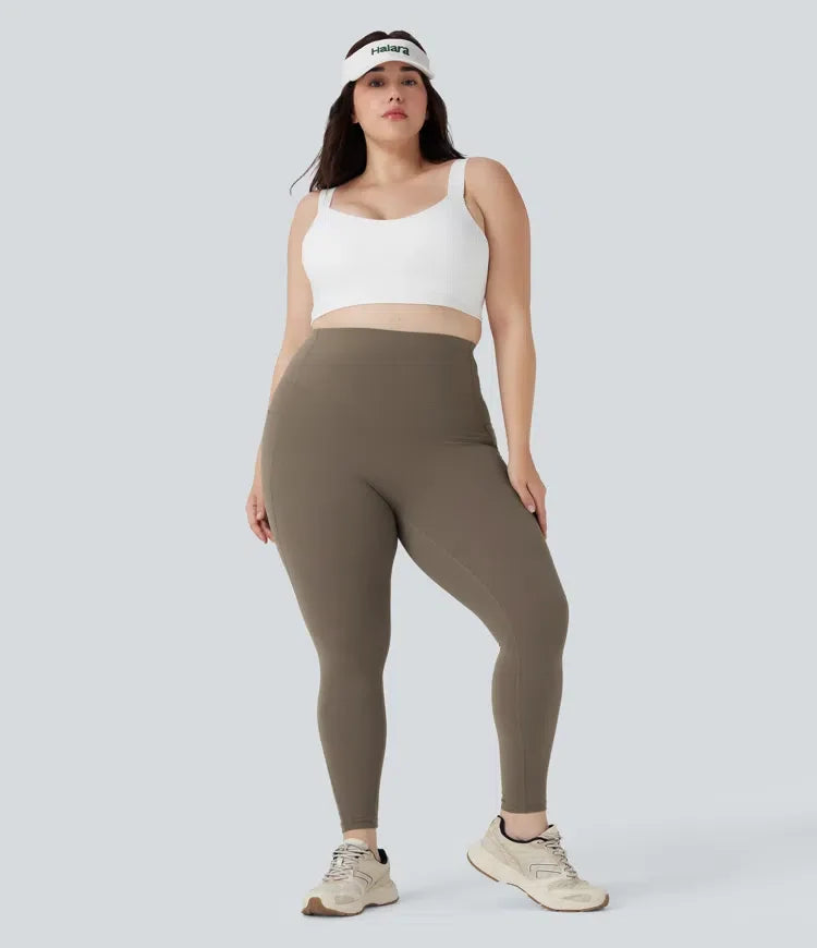 Plusstorlek Halara UltraSculpt med hög midja rumplyftande magkontroll formande träningsleggings med fickor