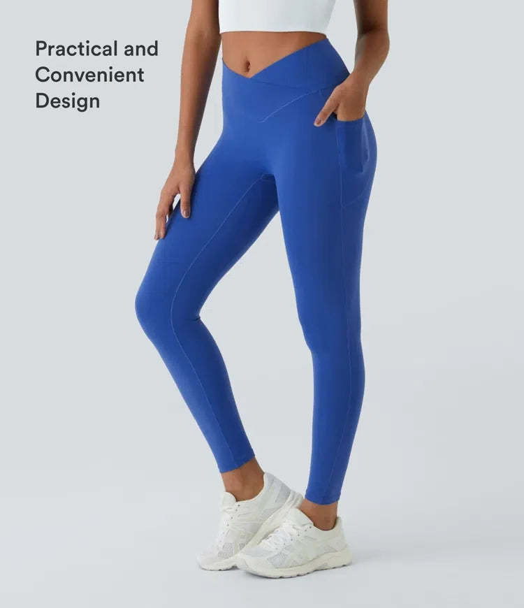 SoftlyZero omlottmodell med ficka enfärgad leggings