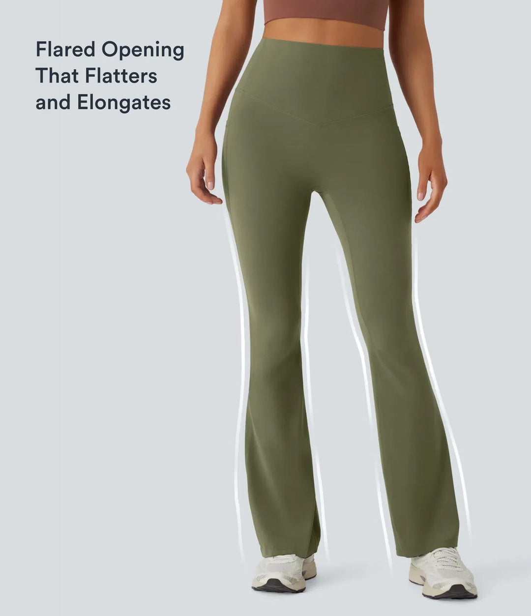 Lyckera UltraSculpt högmidjad scrunch med rumplyft magkontroll ficka formande yoga bootcut leggings