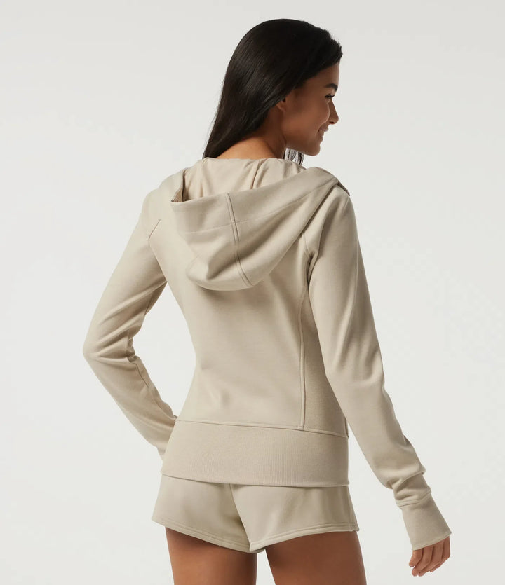 Med huva lång raglanärm fleece träning sweatshirt med fickor och tumhål