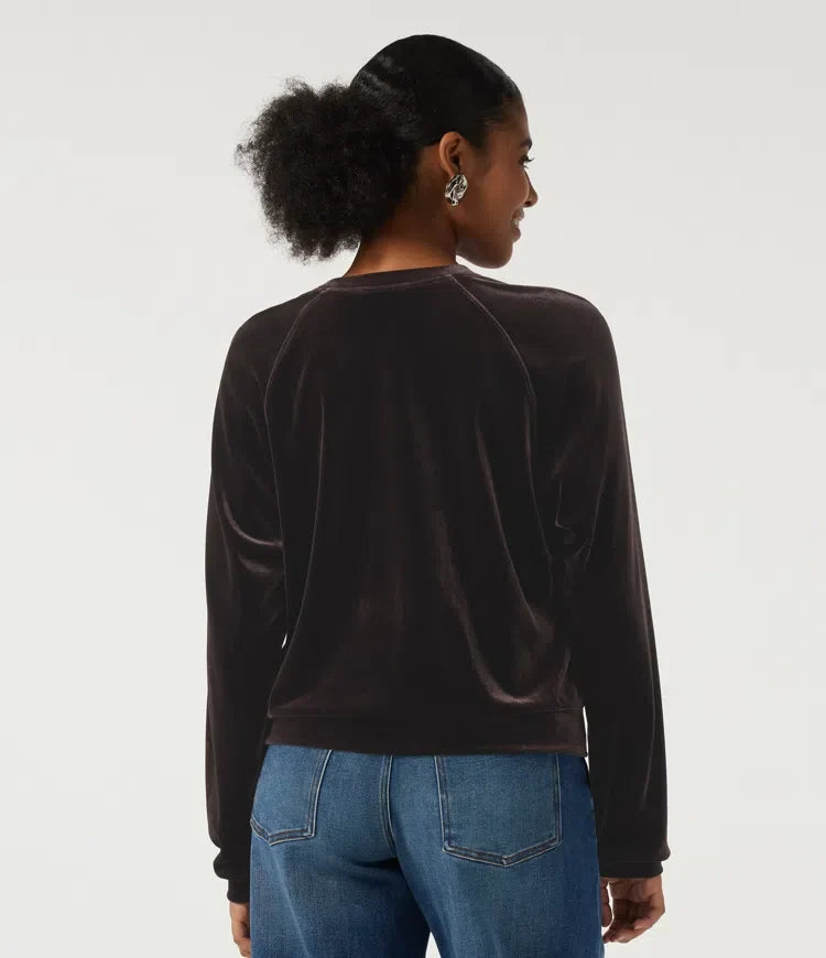 Rund hals långärmad sammet vardaglig sweatshirt