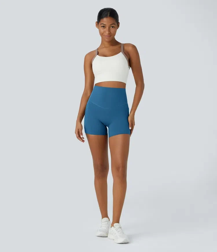 Lyckera UltraSculpt högmidjad magkontroll sidoficka formande träning bikershorts 5&