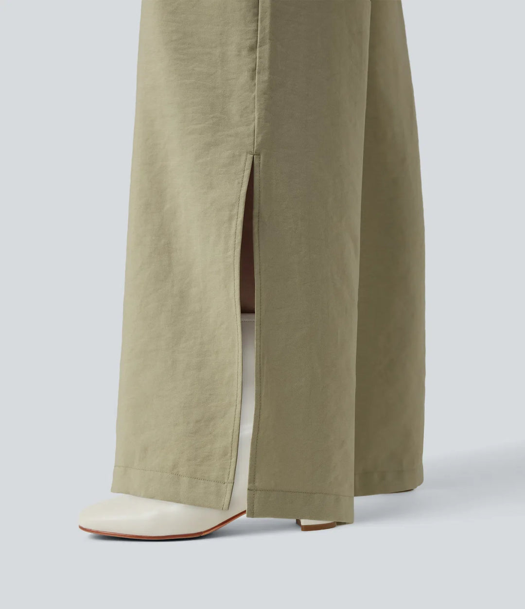 Långärmad dragsko vida ben arbetsjumpsuit med fickor