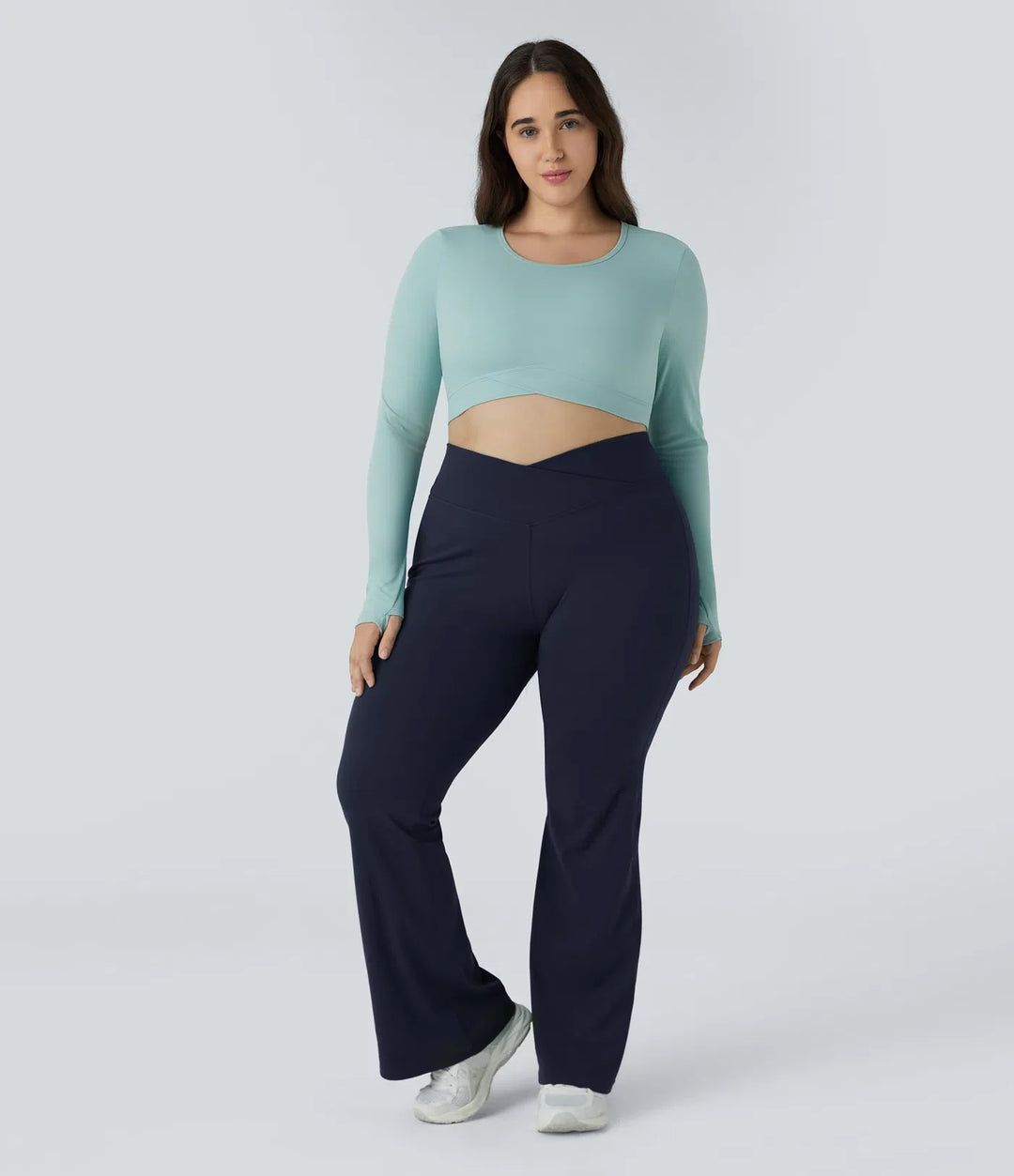 DayStretch med hög midja omlott fullängd utsvängd leggings i plusstorlek