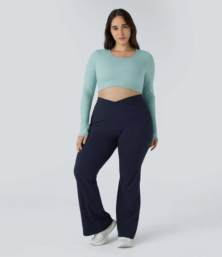 DayStretch med hög midja omlott fullängd utsvängd leggings i plusstorlek