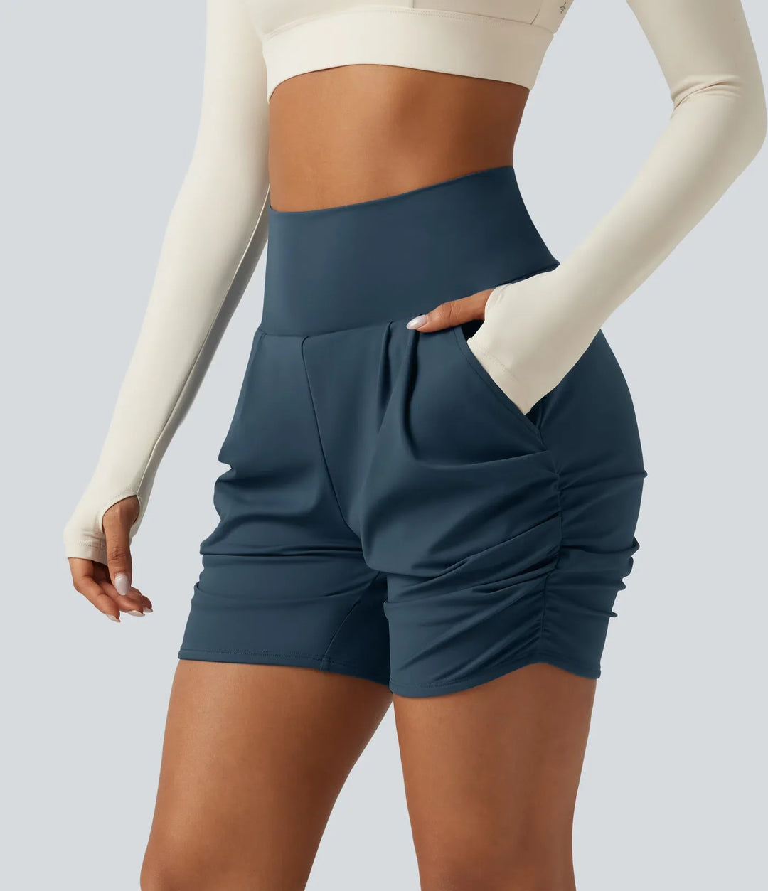 SoftlyZero Airy med hög midja rynklad InstantCool yogashorts 5&