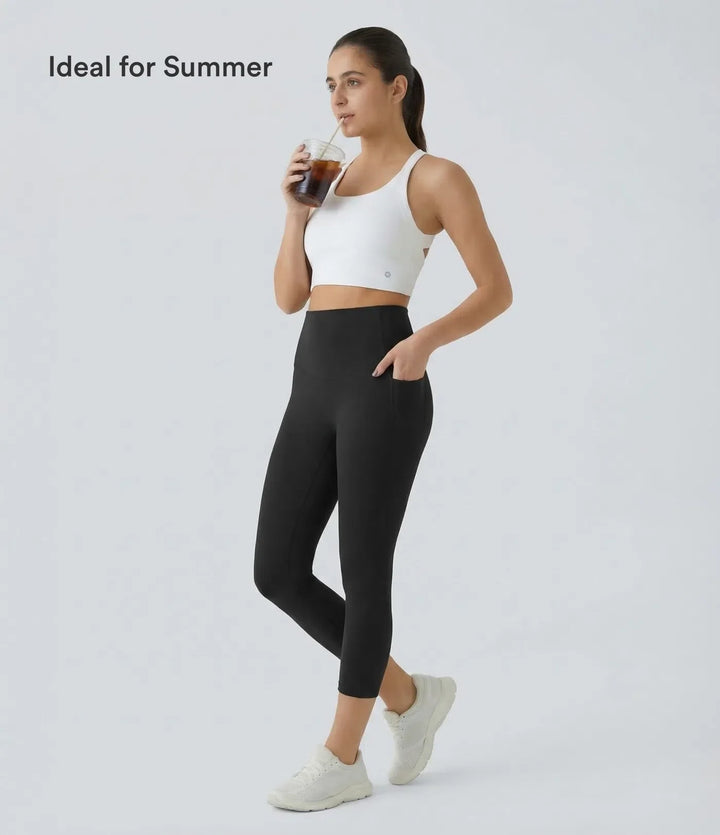 Lyckera UltraSculpt högmidjad magkontroll ficka formande träning capri leggings