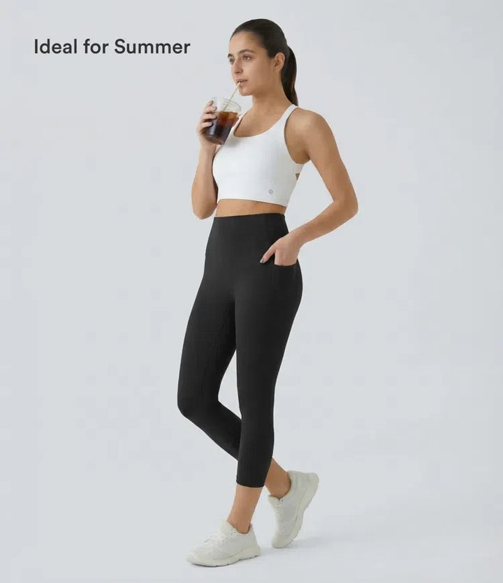 Lyckera UltraSculpt högmidjad magkontroll ficka formande träning capri leggings