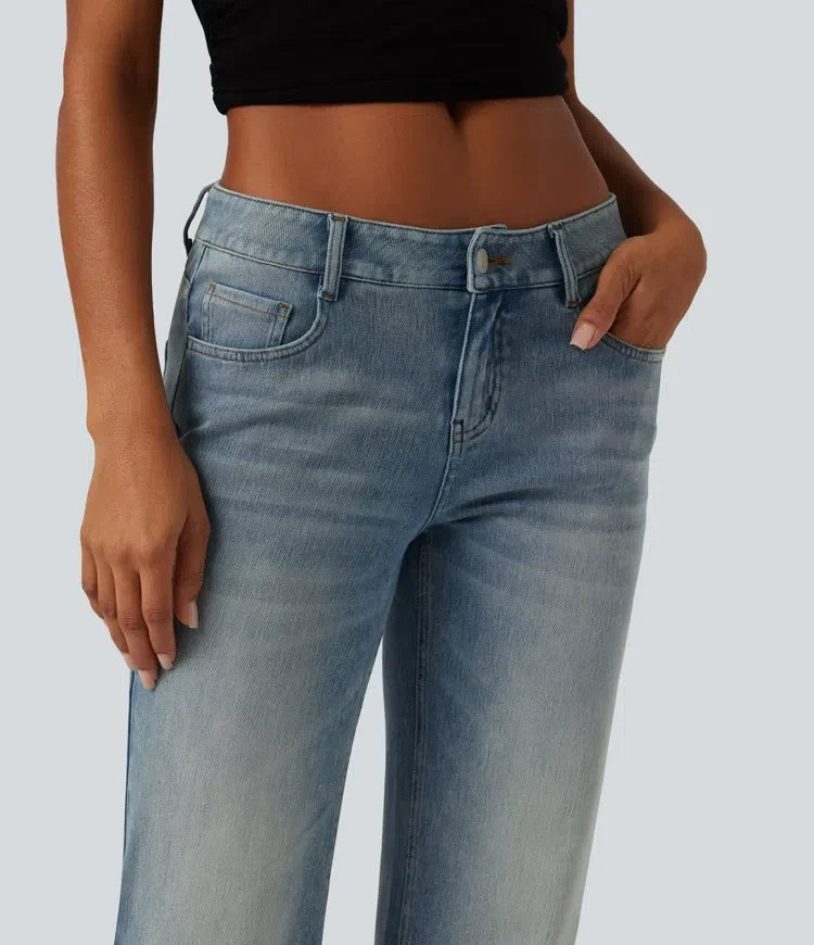 Lyckera Flex låg midja utsvängd vardagsjeans med fickor