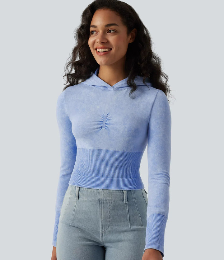 OneForm sömlös flow med huva långärmad vardaglig sweatshirt