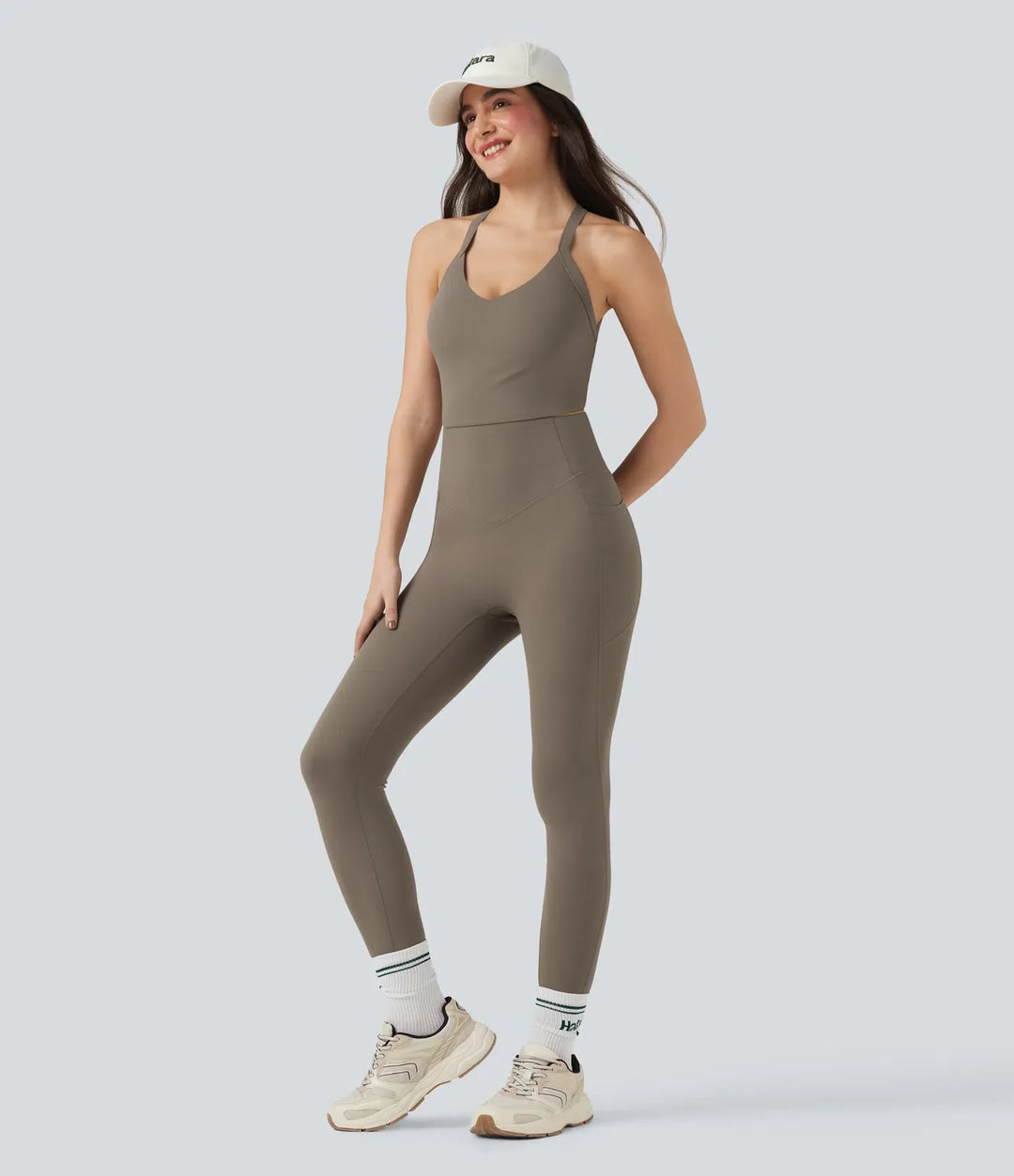 Lyckera UltraSculpt magkontroll träning jumpsuit med fickor-Easy Peezy Edition