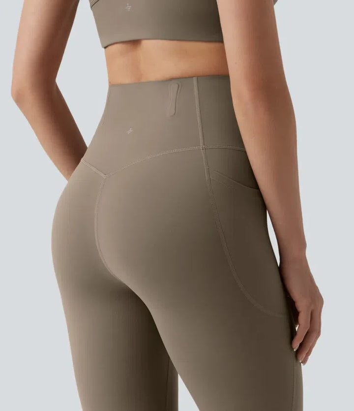 Halara UltraSculpt med hög midja anti-roll magkontroll formande träningsleggings med fickor
