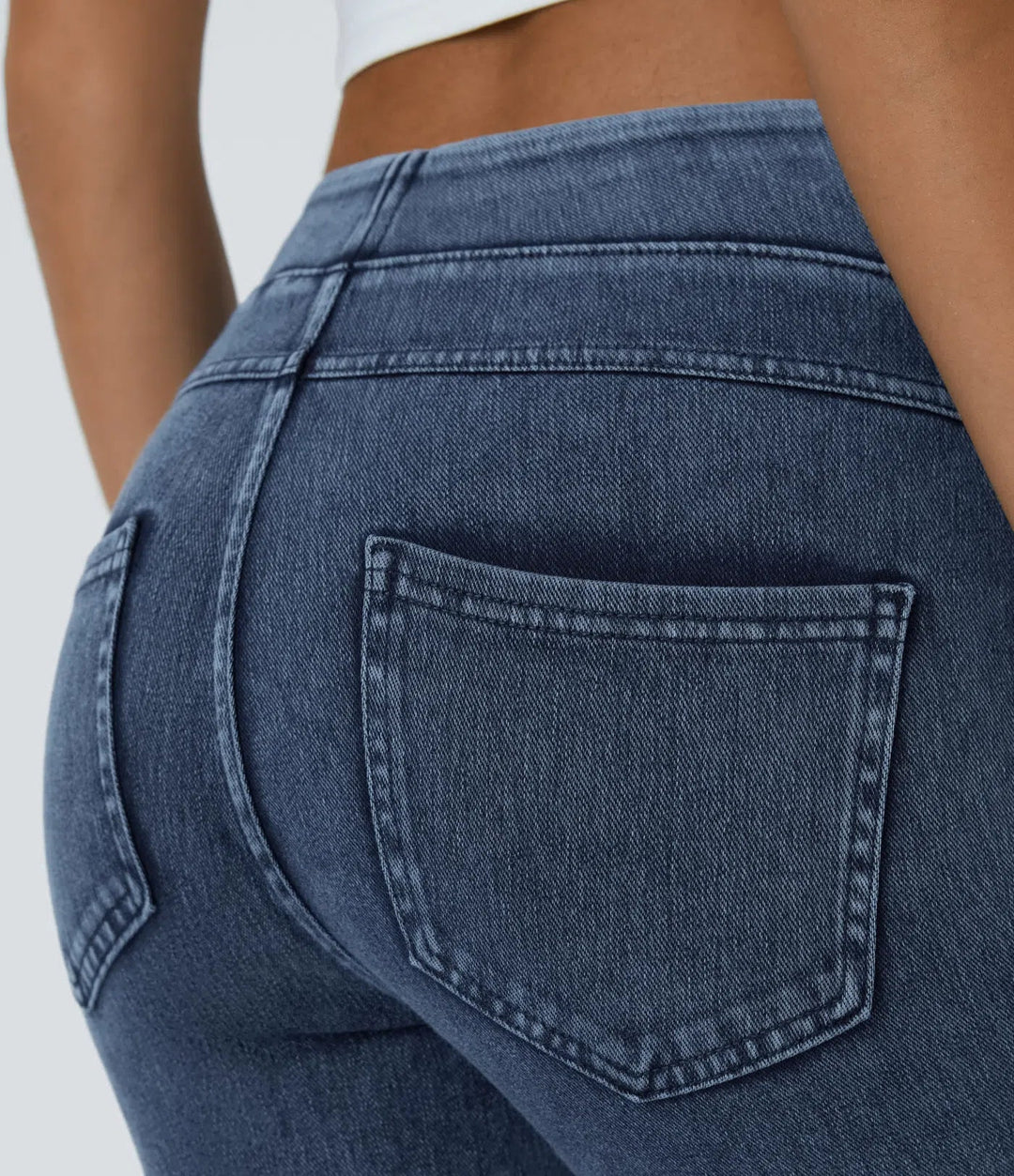Halara Flex med hög midja och ficka denim capri vardagsleggings