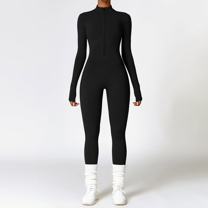 Stella | Fleecefodrad träningsjumpsuit dam med dragkedja