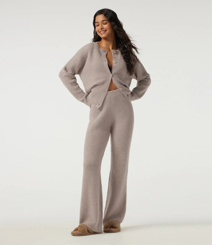 Rund hals långärmad lounge cardigan