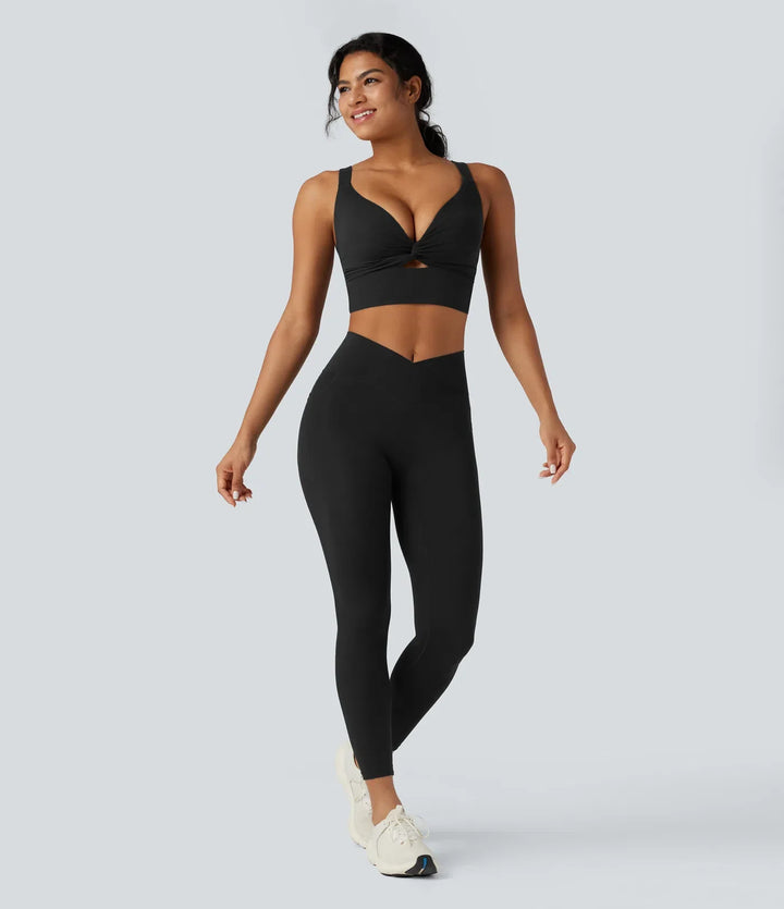 Halara UltraSculpt lätt stöd formpressad kupor push-up sport-bh för yoga
